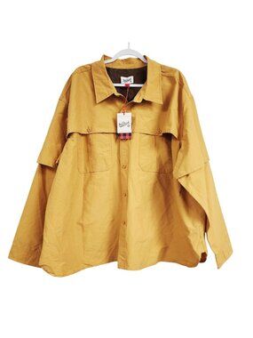 Woolrich Mens Size XXL Gold Lined Fishing Shirt Button-Front Outdoor Wear
